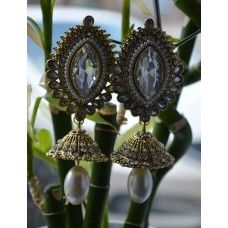 High Ended Designer Earrings in Antique Gold base